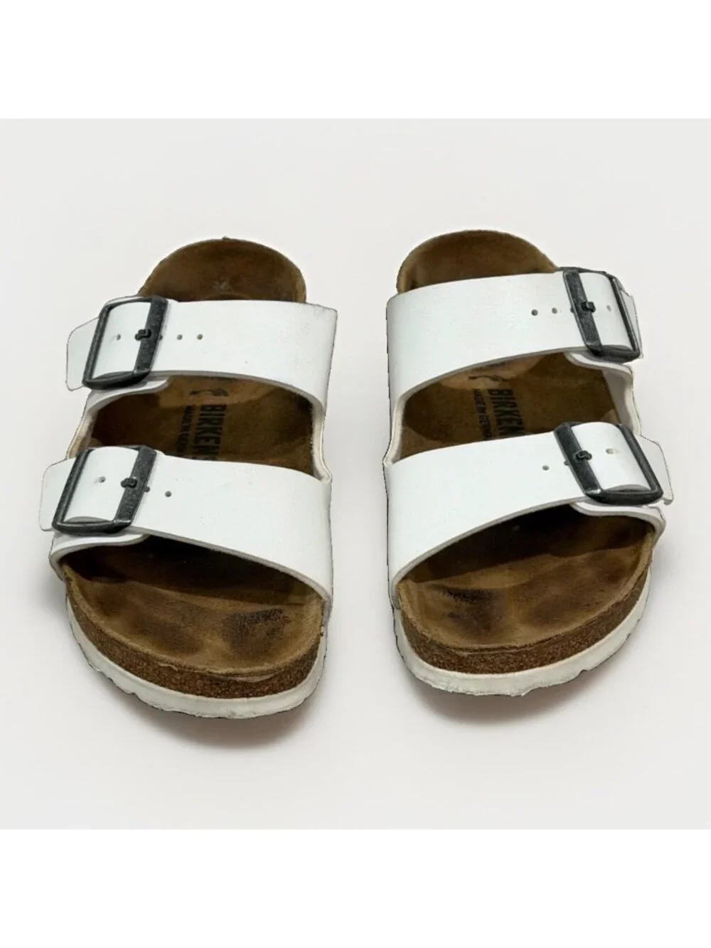 Birkenstock Arizona White Two Strap Slide Sandals Size 38 EVA Mens 5 Women's 7